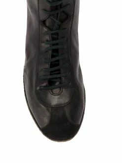 Guidi bottines lacées à empiècements en daim