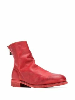 Guidi grained-effect ankle boots