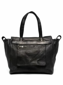 Guidi sac cabas zippé en cuir